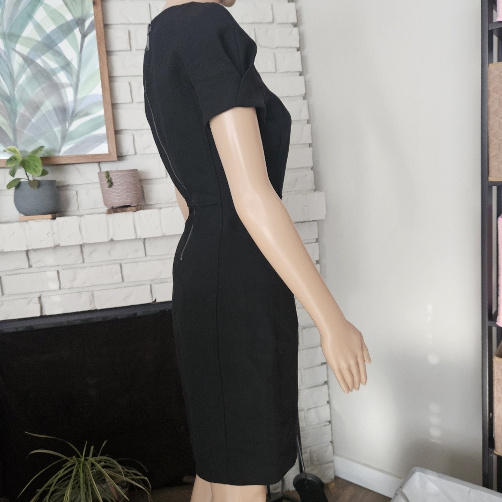 Aritzia Babaton black dress midi size 4 short sleeves - Picture 5 of 13